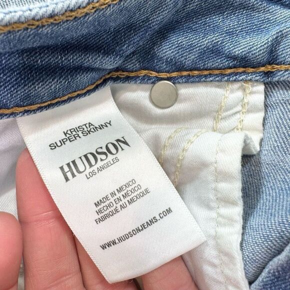Hudson Jeans Womens 29 Krista Super Skinny Distressed Light Wash - Picture 7 of 10